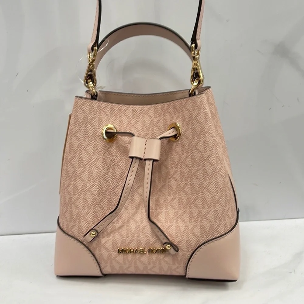 MICHAEL KORS 35F2GM9M1B MERCER SMALL BUCKET DRAWSTRING CROSSBODY Dk Powder Blush